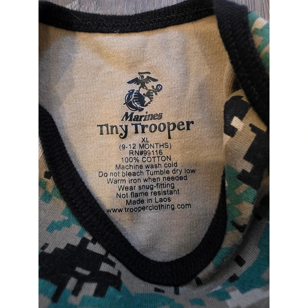 NWOT Marines Camo Infant Size 9-12 months 100% Cotton‎ Bodysuit